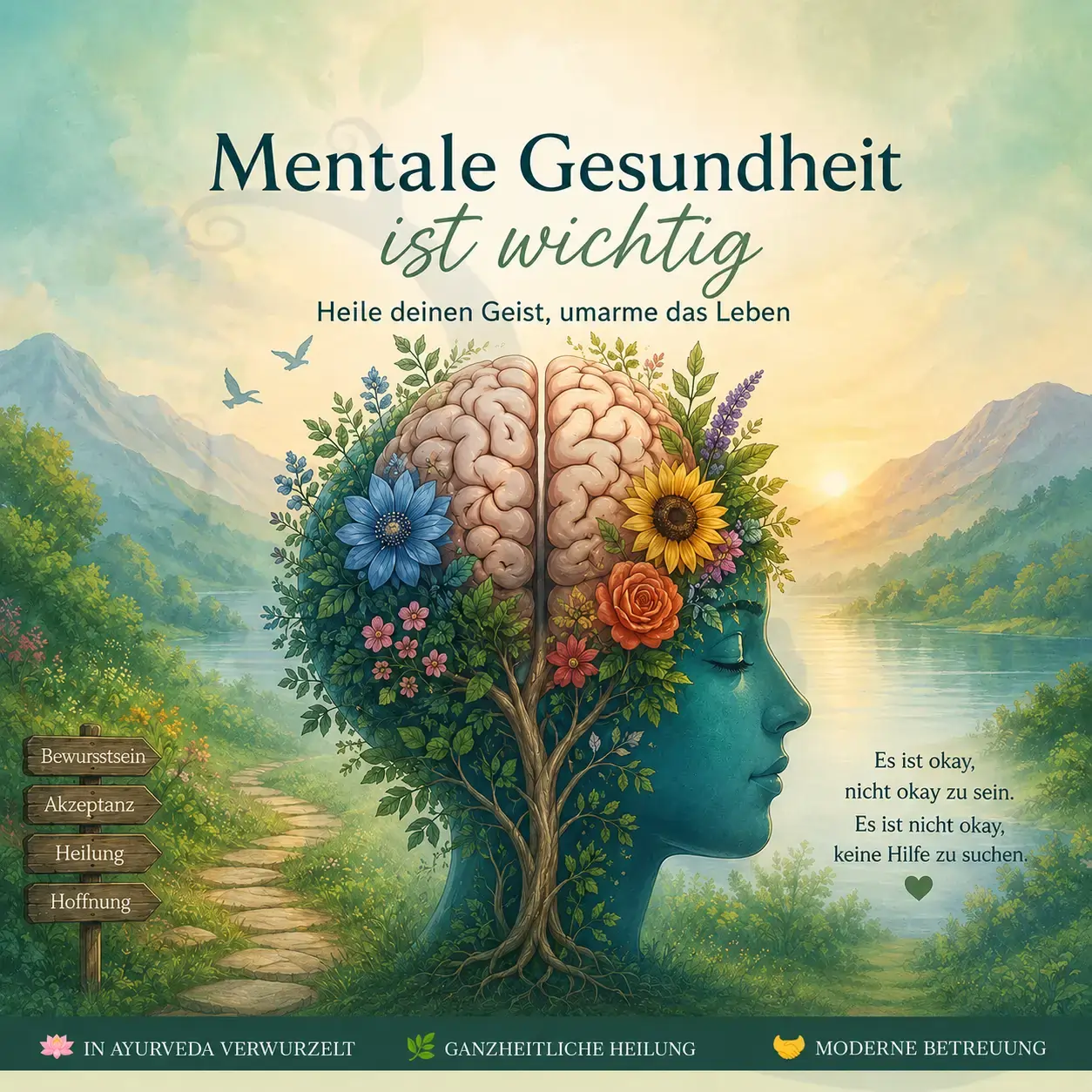 Ayurvedischer Ansatz zur psychischen Gesundheit und schweren psychischen Erkrankungen — integrative Begleitung neben der Psychiatrie in Kerala
